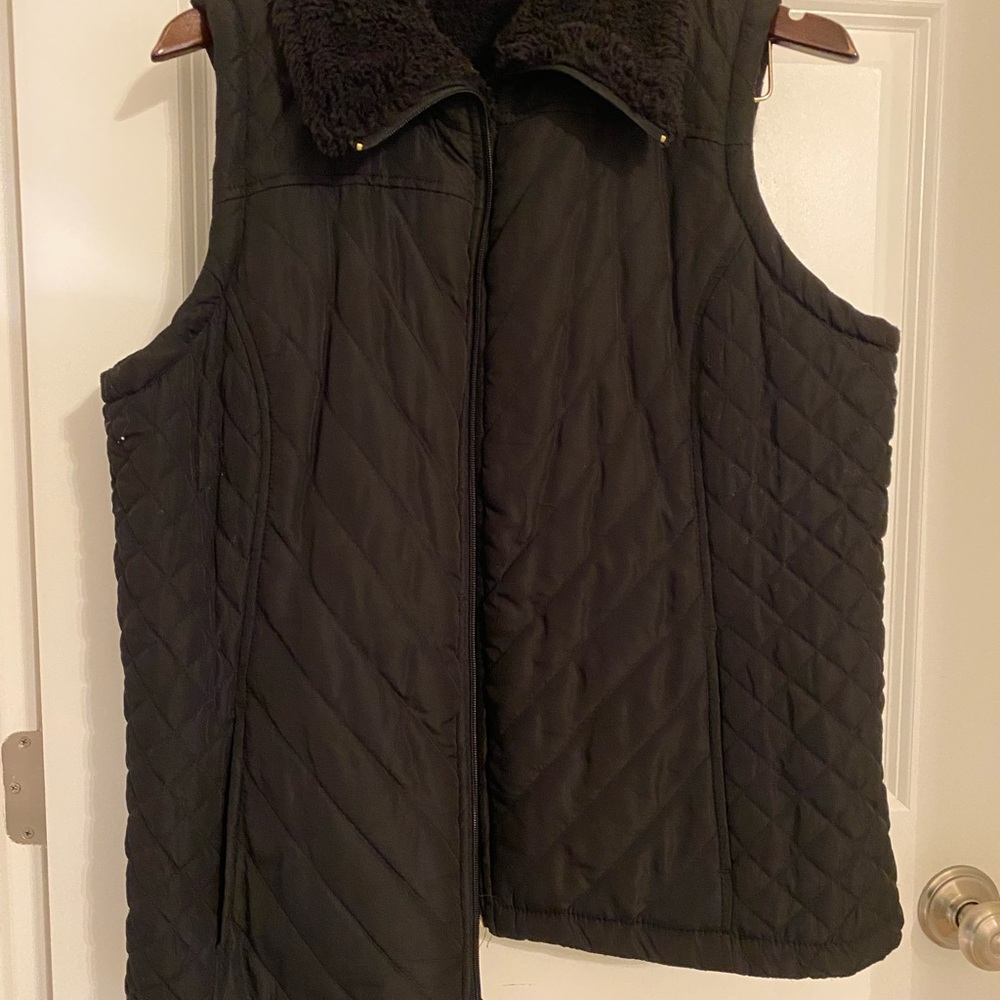 Women's Black Denim & Co. Quilted Vest